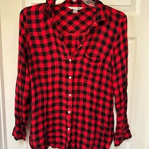 Old Navy Red and Black Checkered Shirt